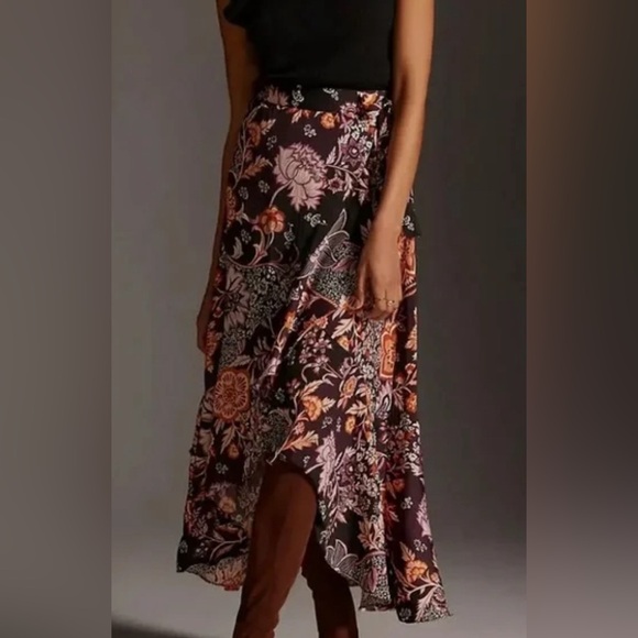Anthropologie Midi Wrap Skirt size L - Picture 4 of 9